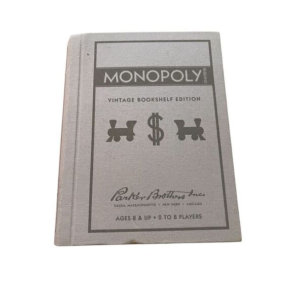 Monopoly Vintage Bookshelf Edition Book Box Grey - Picture 1 of 9